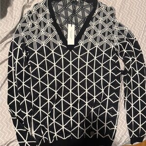 Versace Black and White Patterned Knitwear